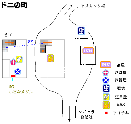 ドニの町の地図